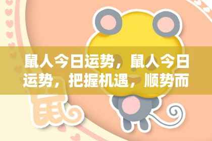 鼠人今日运势揭秘,把握机遇,顺势而为