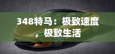348特马:极致速度,极致生活