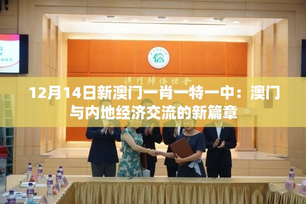 12月14日新澳门一肖一特一中:澳门与内地经济交流的新篇章