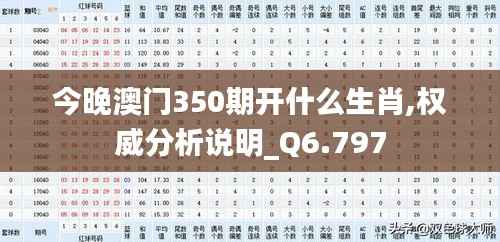 今晚澳门350期开什么生肖,权威分析说明_Q6.797
