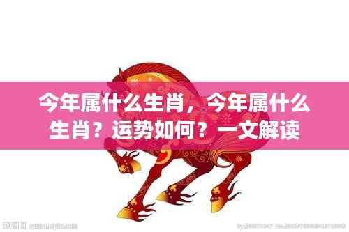 今年属什么生肖?运势详解一文解读