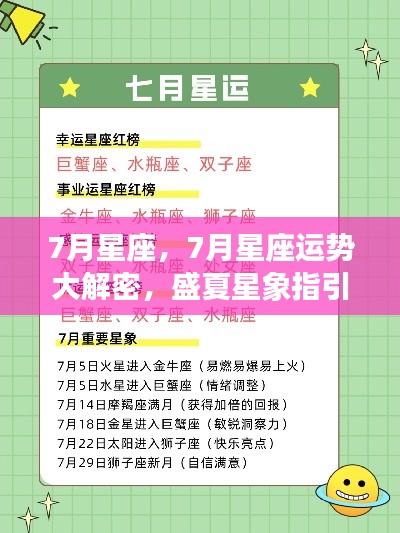盛夏星象揭秘,7月星座运势详解与未来布局指引