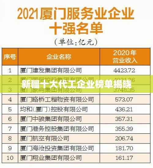 新疆十大代工企业榜单揭晓