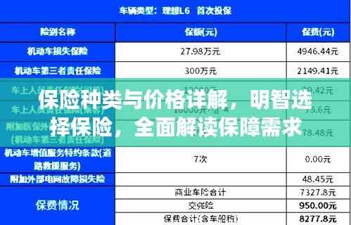 保险种类与价格详解,明智选择保险,全面解读保障需求