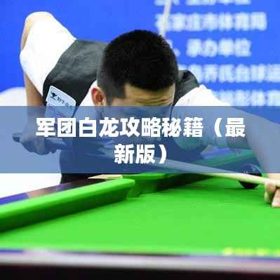 军团白龙攻略秘籍(最新版)
