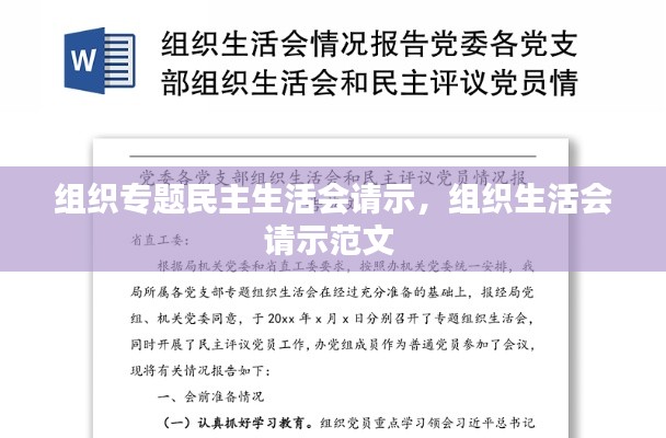 组织专题民主生活会请示,组织生活会请示范文