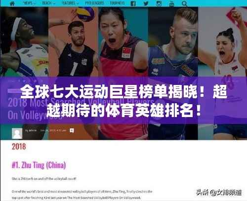 全球七大运动巨星榜单揭晓!超越期待的体育英雄排名!