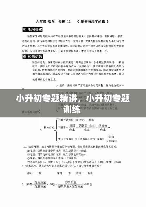 小升初专题精讲,小升初专题训练
