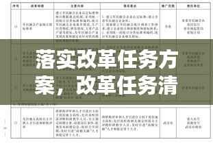 落实改革任务方案,改革任务清单