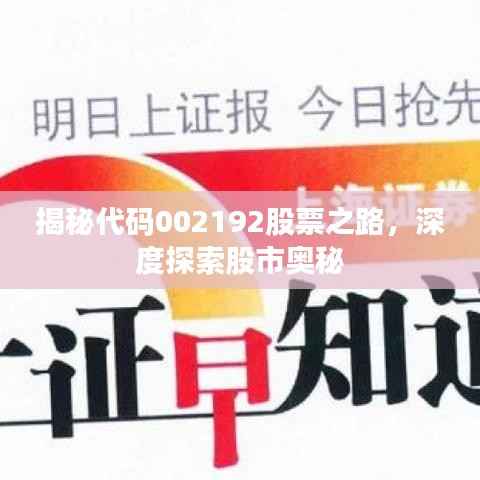 揭秘代码002192股票之路,深度探索股市奥秘
